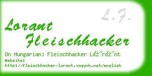 lorant fleischhacker business card